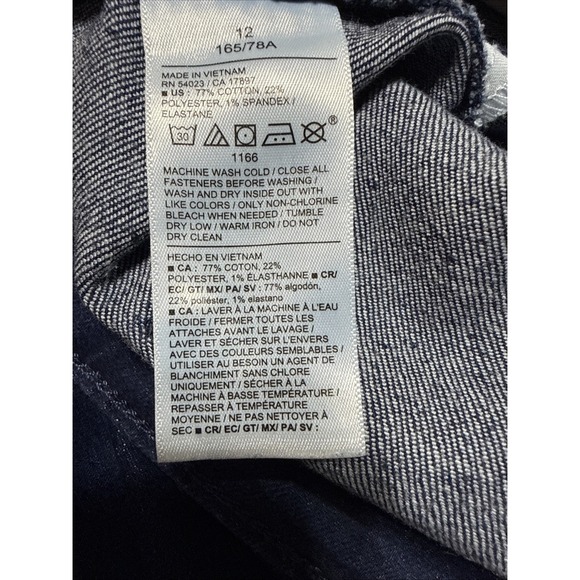 Old Navy Jeans Womens Sz 12 Wow Wide Leg River Dark Blue Wash High Rise Stretch - Picture 12 of 13